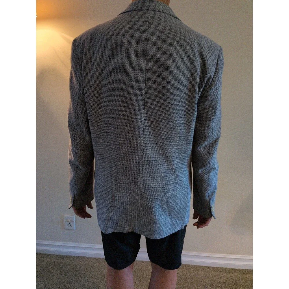 TAILORBYRD Men's  White/Blue Linen Blend Preppy Sport Coat | 44 L  NWOT